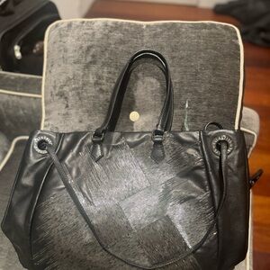 Valentino Garavani Black Leather Hand Beaded Metallic Tote 
NEW